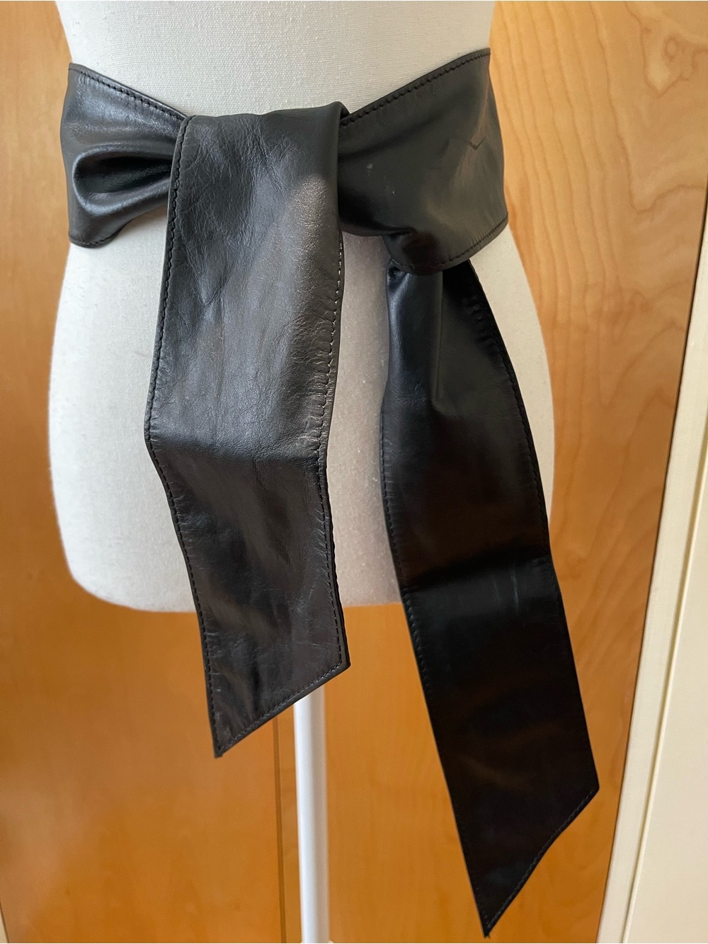 Black Leather Obi Style Belt